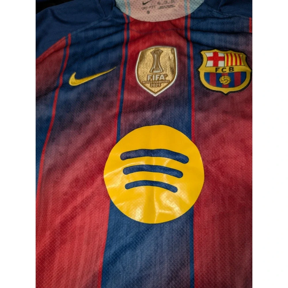 FC Barcelona Nike Long Sleeve Home Jersey with UEFA Foundation Patch Size XL
